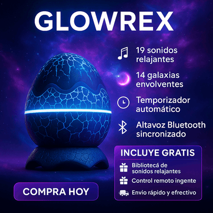 GLOWREX – Proyector Galáctico para Dormir Mejor, Relajarte y Crear Magia Nocturna